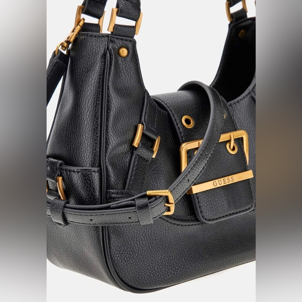 Guess Black Shoulder Bag with Gold Details - Picture 4 of 13